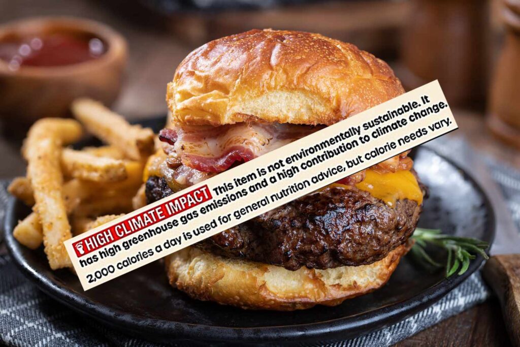 Climate Impact Labels on Fast Food Reduce Red Meat Consumption